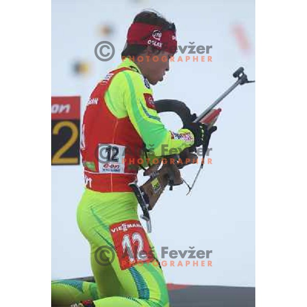 Teja Gregorin during E.On IBU World Cup Biathlon, Women 12,5km Mass Start, Pokljuka, Slovenia on December 16, 2012 