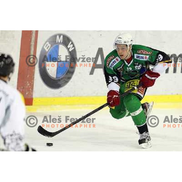 Jan Mursak of Telemach Olimpija in action during ice-hockey match Telemach Olimpija-Dornbirn in round 31 of Ebel league, played in Hala Tivoli, Ljubljana, Slovenia on December 16, 2012 