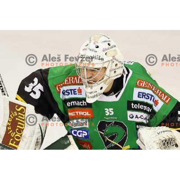 Jerry Kuhn of Telemach Olimpija in action during ice hockey match Telemach Olimpija Ljubljana- Dornbirn in round 31 of Ebel league 2012/13 played in Hala Tivoli, Ljubljana, Slovenia on December 16, 2012 