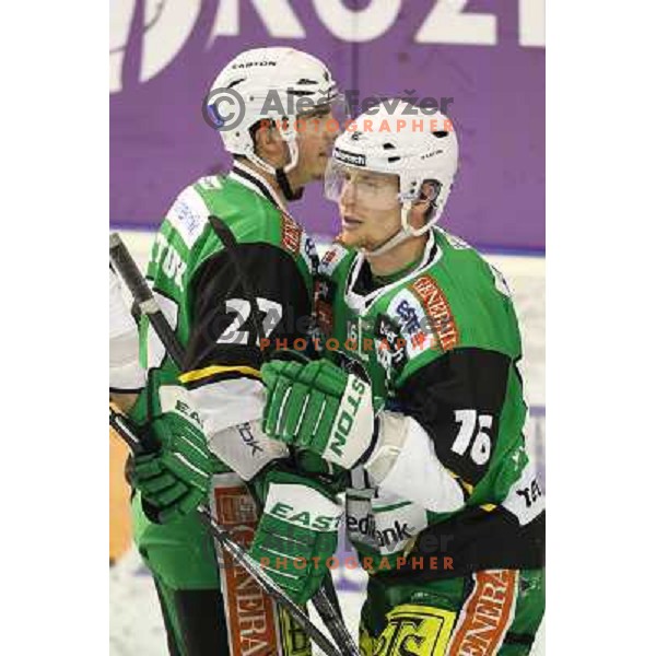 Ales Music of Telemach Olimpija in action during ice hockey match Telemach Olimpija Ljubljana- Dornbirn in round 31 of Ebel league 2012/13 played in Hala Tivoli, Ljubljana, Slovenia on December 16, 2012 