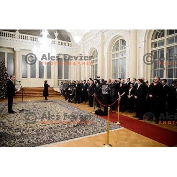 the reception of the Slovenian president with Slovenian top sportsmen of 2012, 20.12.2012, Ljubljana 