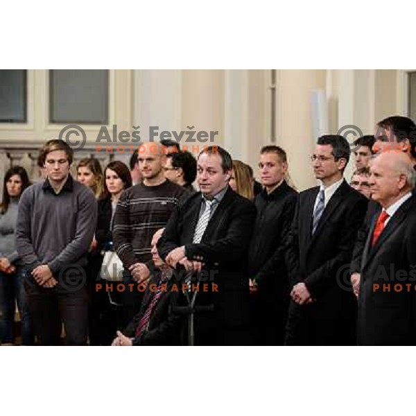 the reception of the Slovenian president with Slovenian top sportsmen of 2012, 20.12.2012, Ljubljana 