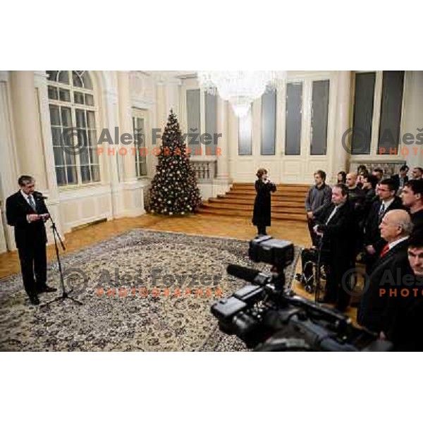 the reception of the Slovenian president with Slovenian top sportsmen of 2012, 20.12.2012, Ljubljana 