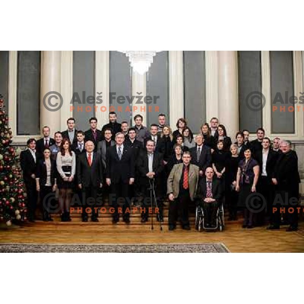 the reception of the Slovenian president with Slovenian top sportsmen of 2012, 20.12.2012, Ljubljana 