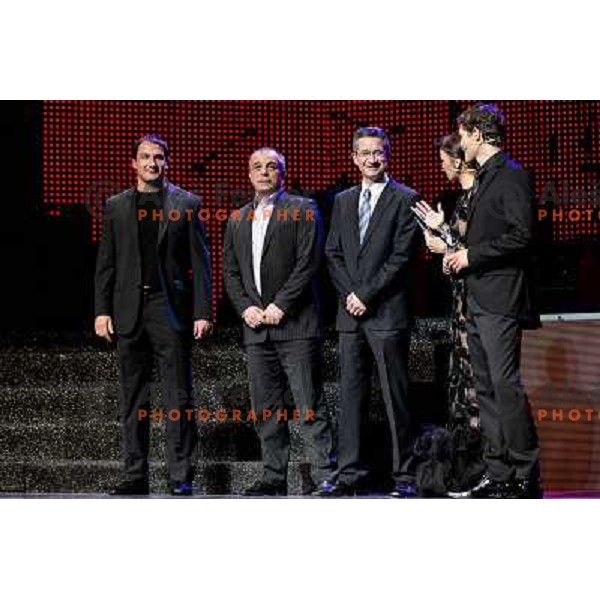 Primoz Kozmus, Matjaz Kopitar, Rajmond Debevec at the Slovenian Sports men of the year 2012, 20.12.2012, Ljubljana 