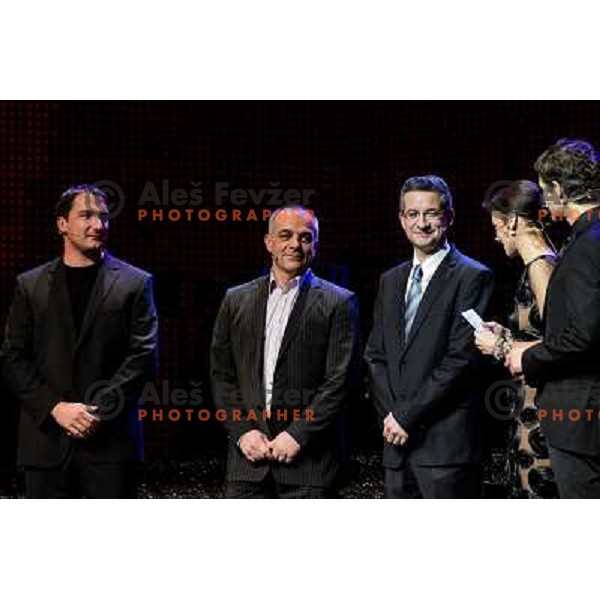 Primoz Kozmus, Matjaz Kopitar, Rajmond Debevec at the Slovenian Sports men of the year 2012, 20.12.2012, Ljubljana 