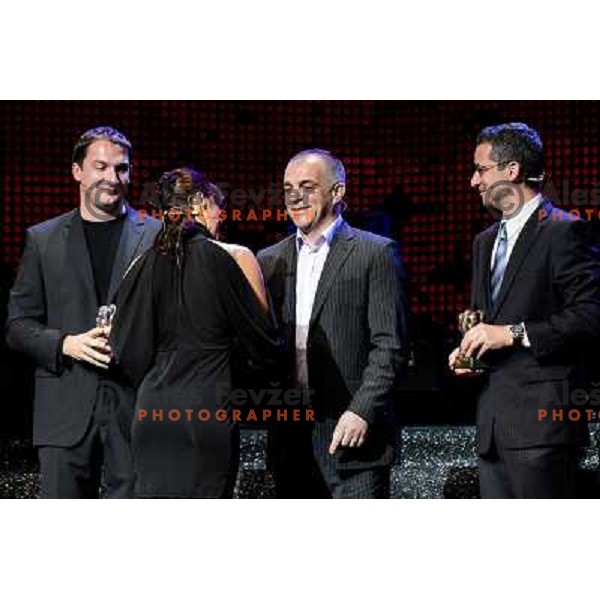 Primoz Kozmus, Matjaz Kopitar, Rajmond Debevec at the Slovenian Sports men of the year 2012, 20.12.2012, Ljubljana 