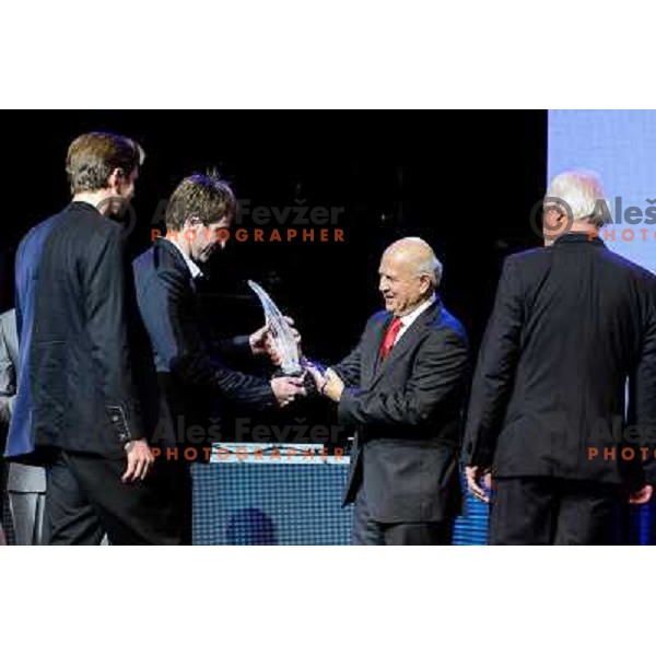 Iztok Cop, Luka Spik, Janez Kocjancic at the Slovenian Sports men of the year 2012, 20.12.2012, Ljubljana 