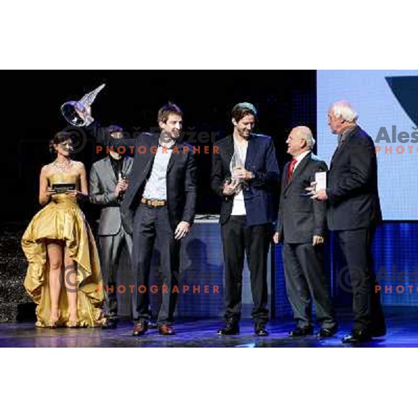 Iztok Cop, Luka Spik, Janez Kocjancic at the Slovenian Sports men of the year 2012, 20.12.2012, Ljubljana 