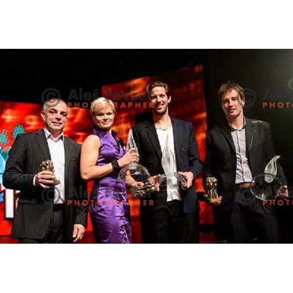 Urska Zolnir, Matjaz Kopitar, Luka Spik, Iztok Cop at the Slovenian Sports men of the year 2012, 20.12.2012, Ljubljana 