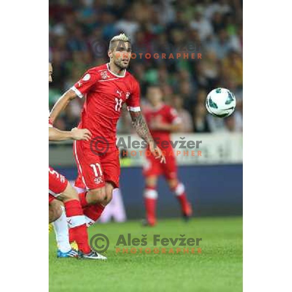 Valon Behrami of Switzerland during football match Slovenia-Switzerland in group E in FIFA 2014 World Cup Brasil Qualifiers, played in Arena Stozice, Ljubljana, Slovenia on September 7, 2012 