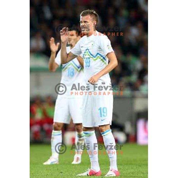Andraz Kirm of Slovenia during football match Slovenia-Switzerland in group E in FIFA 2014 World Cup Brasil Qualifiers, played in Arena Stozice, Ljubljana, Slovenia on September 7, 2012 