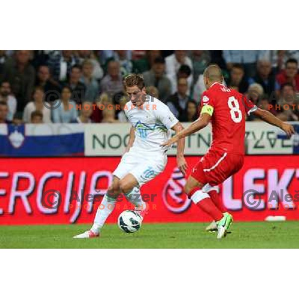 Valter Birsa of Slovenia during football match Slovenia-Switzerland in group E in FIFA 2014 World Cup Brasil Qualifiers, played in Arena Stozice, Ljubljana, Slovenia on September 7, 2012 