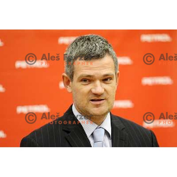 Tomaz Berlocnik, CEO of Petrol during press conference of Petrol donation to young slovenian sportsmen under Olympic Comittee patronage in Ljubljana, Slovenia on October 23, 2012 