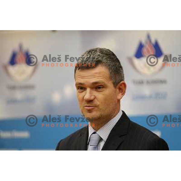 Tomaz Berlocnik, CEO of Petrol during press conference of Petrol donation to young slovenian sportsmen under Olympic Comittee patronage in Ljubljana, Slovenia on October 23, 2012 