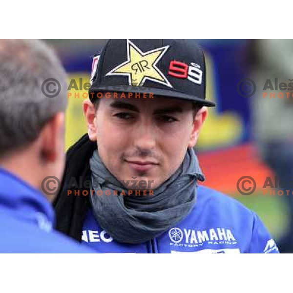 Jorge Lorenzo (ESP) during Moto GP race in Imola, Italy on September 15, 2012 