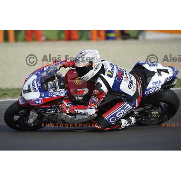 Carlos Checa (ESP) during SBK race in Imola, Italy on September 15, 2012 