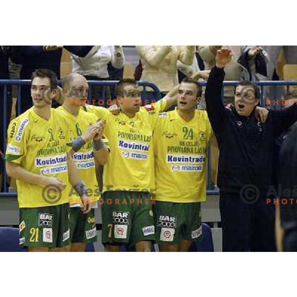  Natek, kozamara, Brumen, Zorman, Skof (left to right) at EHF Championsleague match Celje Pivovarna Lasko- Crvena Zvezda in Zlatorog Hall, Celje 6.11.2004