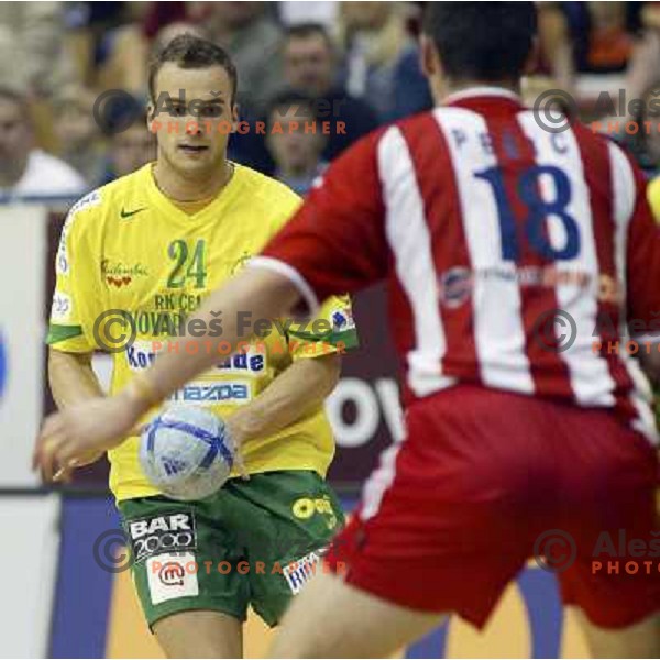 Uros Zorman at EHF Championsleague match Celje Pivovarna Lasko- Crvena Zvezda in Zlatorog Hall, Celje 6.11.2004