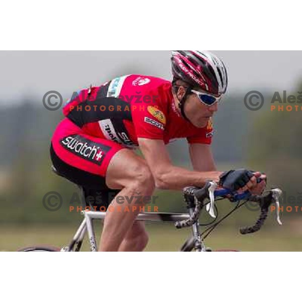 Jure Robic, endurance ultra cyclist, winner of RAAM during practice in Ljubljana on May 9, 2003