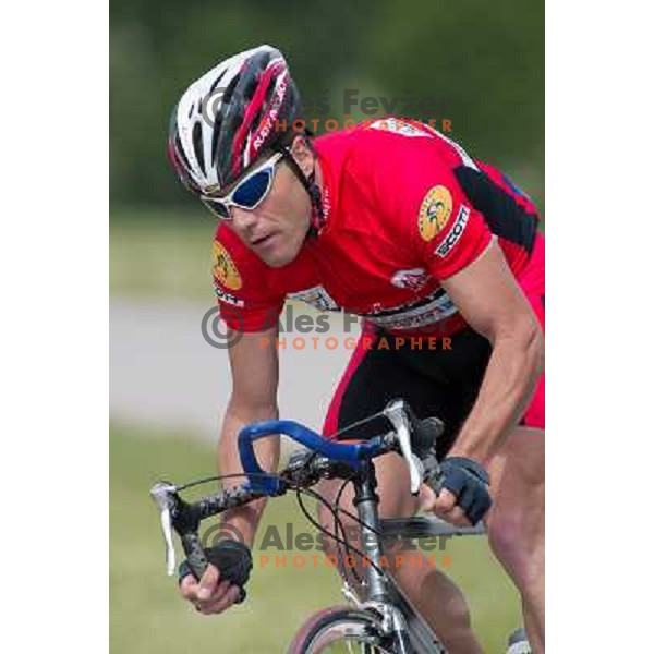 Jure Robic, endurance ultra cyclist, winner of RAAM during practice in Ljubljana on May 9, 2003