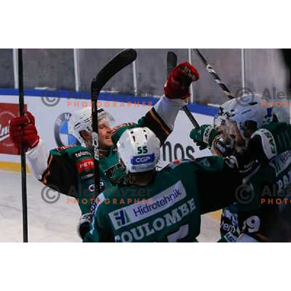 Team of Telemach Olimpija during Icefest open-air hockey match on Joze Plecnik Bezigrad stadion in Ljubljana, Slovenia on January 4th, 2013 
