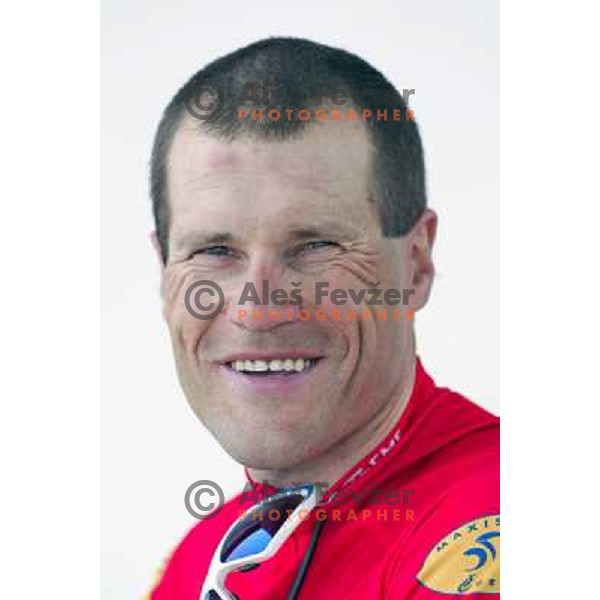 Jure Robic, endurance ultra cyclist, winner of RAAM during practice in Ljubljana on May 9, 2003