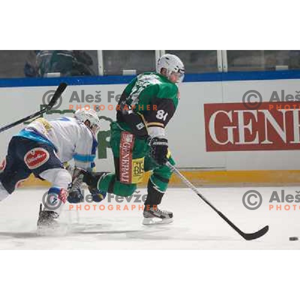 Andrej Hebar of Telemach Olimpija during Icefest open-air hockey match on Joze Plecnik Bezigrad stadion in Ljubljana, Slovenia on January 4th, 2013 