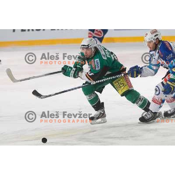 Miha Pesjak of Telemach Olimpija during Icefest open-air hockey match on Joze Plecnik Bezigrad stadion in Ljubljana, Slovenia on January 4th, 2013 