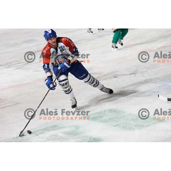 Nathan Perkovich of KHL Medvescak Zagreb in action during Icefest 2013 open-air hockey match played on Joze Plecnik Bezigrad stadion in Ljubljana, Slovenia on January 6th, 2013 