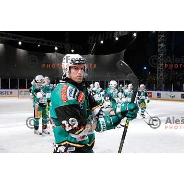 Anze Ropret of Telemach Olimpija in action during Icefest 2013 open-air hockey match played on Joze Plecnik Bezigrad stadion in Ljubljana, Slovenia on January 6th, 2013 