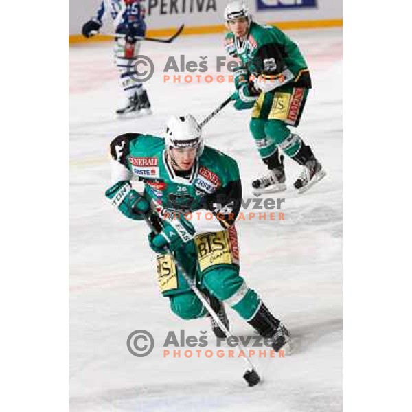 Jaka Ankerst of Telemach Olimpija in action during Icefest 2013 open-air hockey match played on Joze Plecnik Bezigrad stadion in Ljubljana, Slovenia on January 6th, 2013 