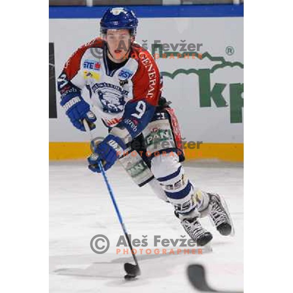 Brandon Buck of KHL Medvescak Zagreb in action during Icefest 2013 open-air hockey match played on Joze Plecnik Bezigrad stadion in Ljubljana, Slovenia on January 6th, 2013 