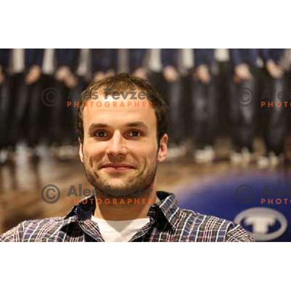 Uros Zorman of Slovenia Handball team for World Championships 2012 at official presentation in City park, Ljubljana on January 9, 2013 