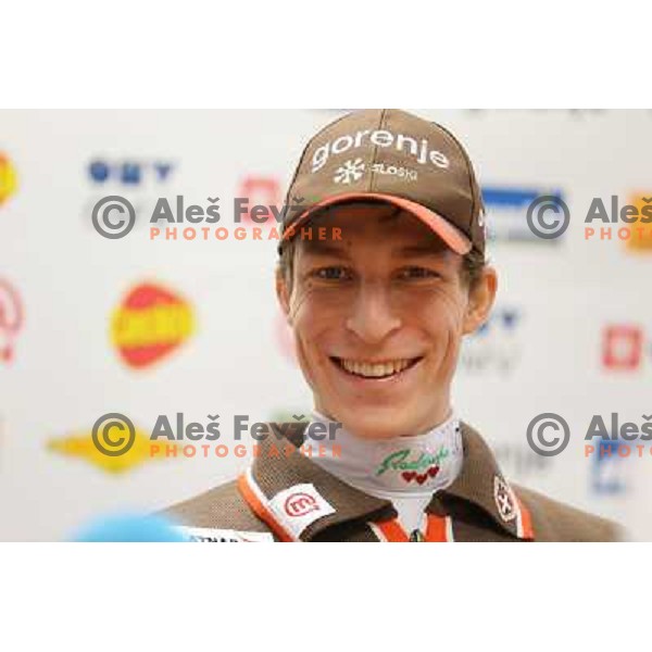 Jurij Tepes of Slovenia Nordic ski jumping team during press conference in Ljubljana, Slovenia on January 14, 2013 