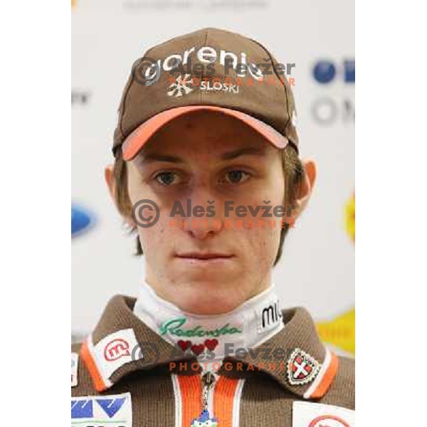 Peter Prevc of Slovenia Nordic ski jumping team during press conference in Ljubljana, Slovenia on January 14, 2013 