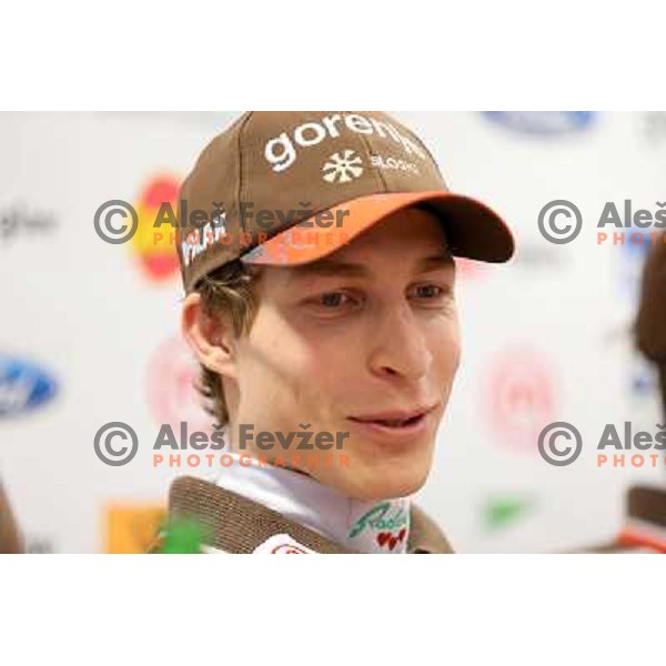 Jurij Tepes of Slovenia Ski jumping team during press conference in Ljubljana on January 22,2013 