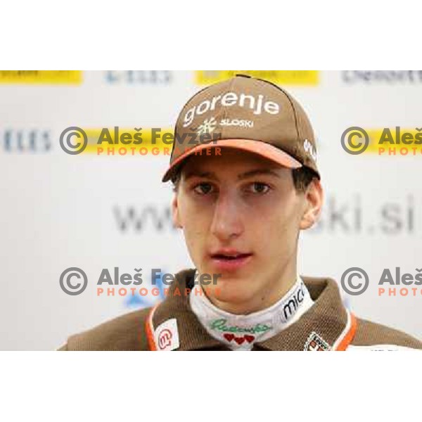 Nejc Dezman of Slovenia Ski jumping team during press conference in Ljubljana on January 22,2013 