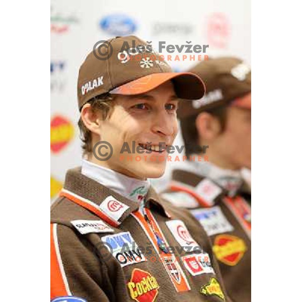 Jurij Tepes of Slovenia Ski jumping team during press conference in Ljubljana on January 22,2013 