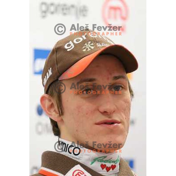Peter Prevc of Slovenia Ski jumping team during press conference in Ljubljana on January 22,2013 