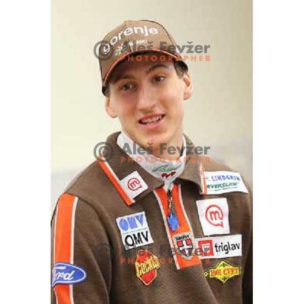 Nejc Dezman of Slovenia Ski jumping team during press conference in Ljubljana on January 22,2013 