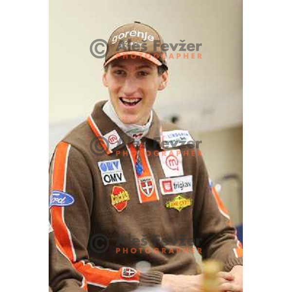 Nejc Dezman of Slovenia Ski jumping team during press conference in Ljubljana on January 22,2013 