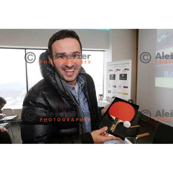 Bojan Tokic, best slovenian table tennis player during presentation of awards for best players in Slovenia in 2012 in Plaza Hotel, Ljubljana on January 23, 2013 