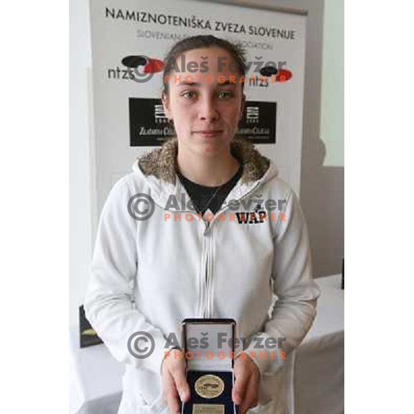 Nina Zupancic during presentation of awards for best table tennis players in Slovenia in 2012 in Plaza Hotel, Ljubljana on January 23, 2013 