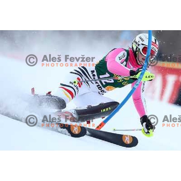 Christina Geiger (GER) skiing in first run of Audi FIS Ski World Cup slalom for 49.Golden Fox Trophy-Zlata Lisica in Maribor, Slovenia in January 27, 2013 