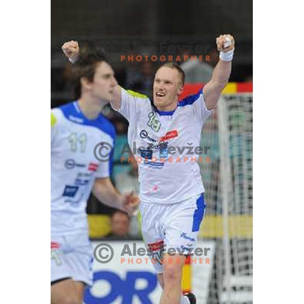 Miha Zvizej of Slovenia in action during semi-final match between Slovenia and Spain at Handball World Championships 2013 in Barcelona, Spain on January 25, 2013 