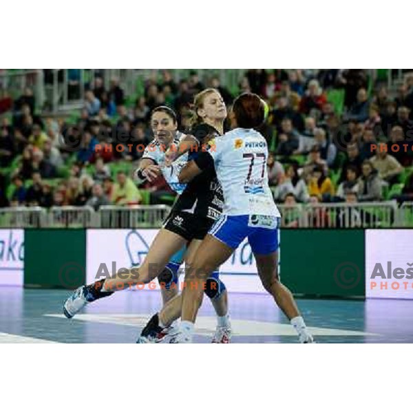 Barbara Lazovic of Krim Mercator in action during handball match Krim Mercator - Oltchim Valcea in EHF Women\'s Champion league, played in Arena Stozice, Ljubljana, Slovenia on February 10, 2013 