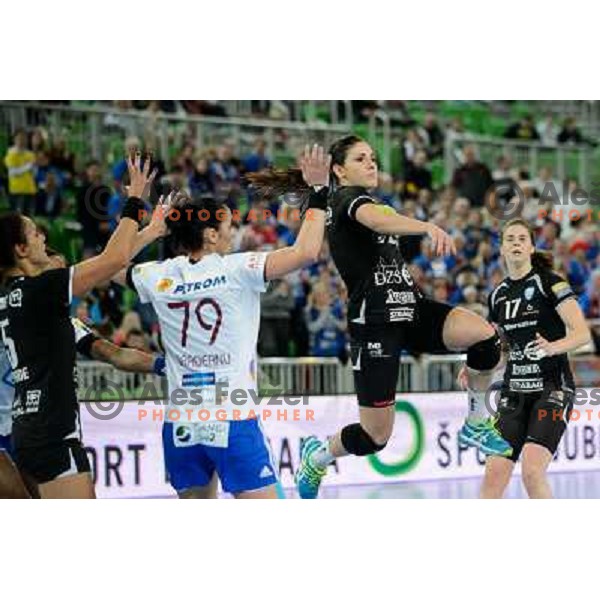 Carmen Martin of Krim Mercator in action during handball match Krim Mercator - Oltchim Valcea in EHF Women\'s Champion league, played in Arena Stozice, Ljubljana, Slovenia on February 10, 2013 