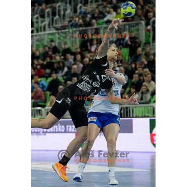 Andrea Penezic of Krim Mercator in action during handball match Krim Mercator - Oltchim Valcea in EHF Women\'s Champion league, played in Arena Stozice, Ljubljana, Slovenia on February 10, 2013 