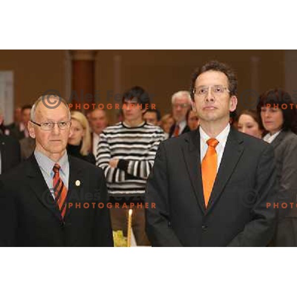 Miro Cerar, Ziga Turk during Annual Bloudek Prizes, event in hotel Union, Ljubljana, Slovenia on February 12, 2013 